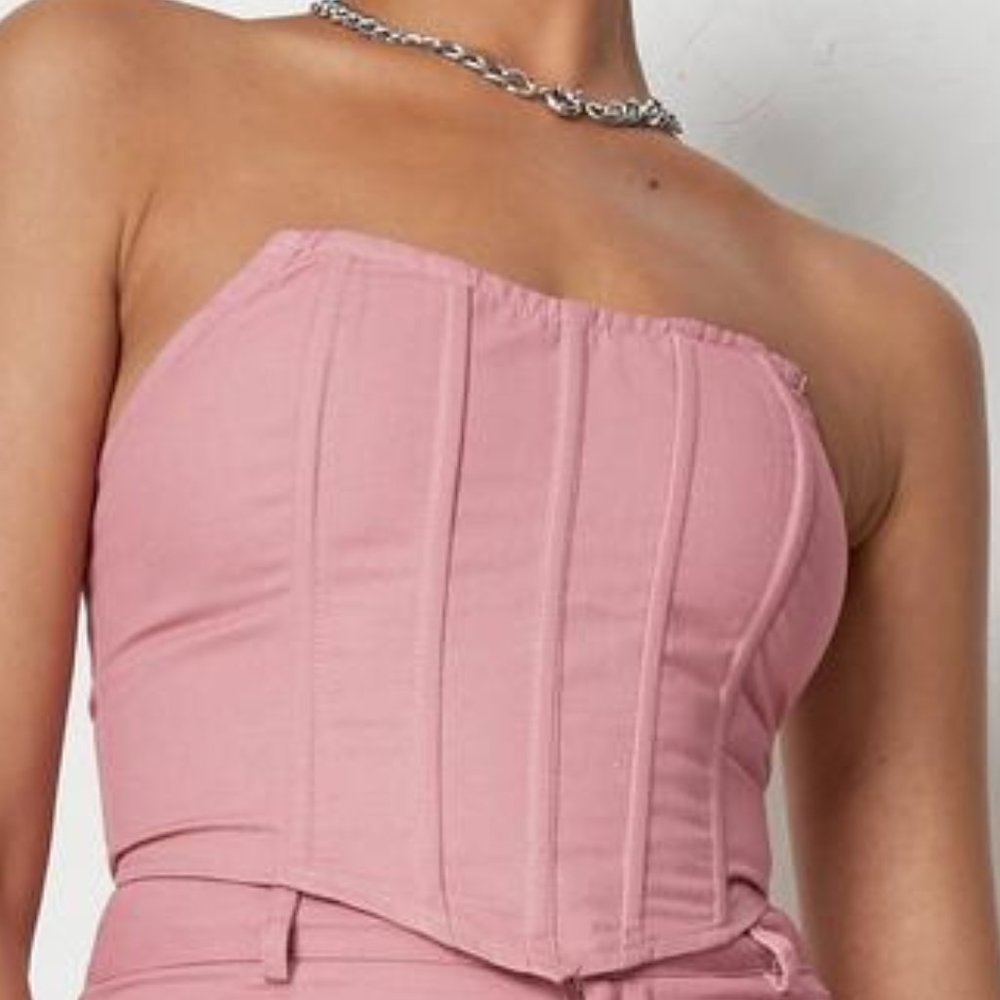 Missguided Corset Style Bandeau Crop Top